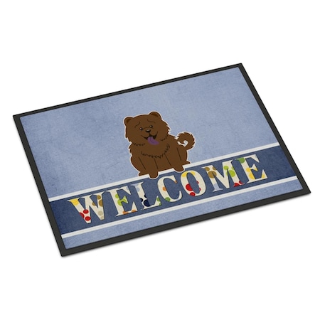Carolines Treasures 18 x 27 in. Chow Chow Chocolate Welcome Indoor or Outdoor Mat BB5722MAT